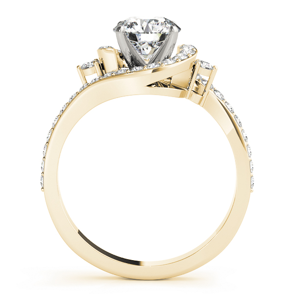 Diamond Halo Swirl Bridal Set Setting 14k Yellow Gold (0.77ct)