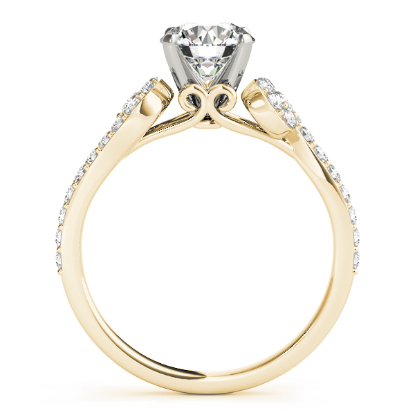 Diamond Single Row Curved Engagement Ring 18k Yellow Gold (0.39 ct)