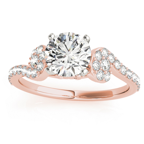 Diamond Single Row Bridal Set Setting 14k Rose Gold (0.68 ct)