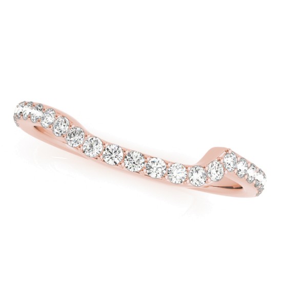 Diamond Single Row Bridal Set Setting 14k Rose Gold (0.68 ct)
