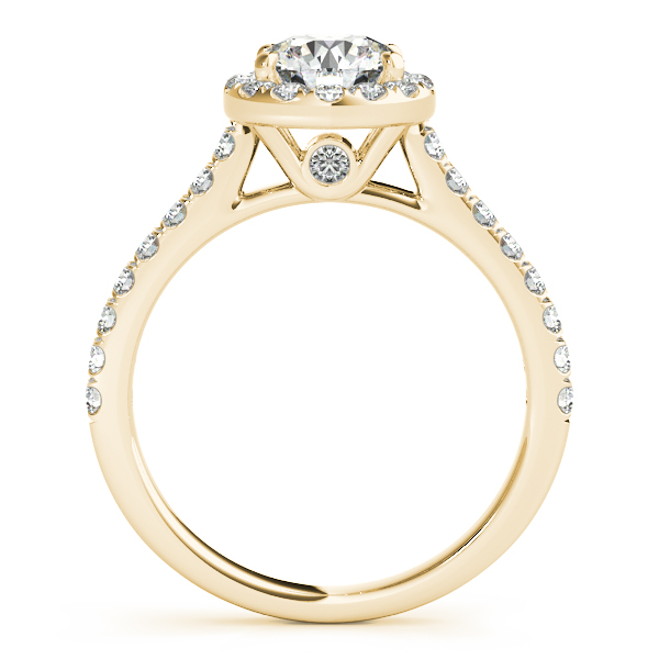 Round Diamond Halo Engagement Ring 14k Yellow Gold (1.33ct)