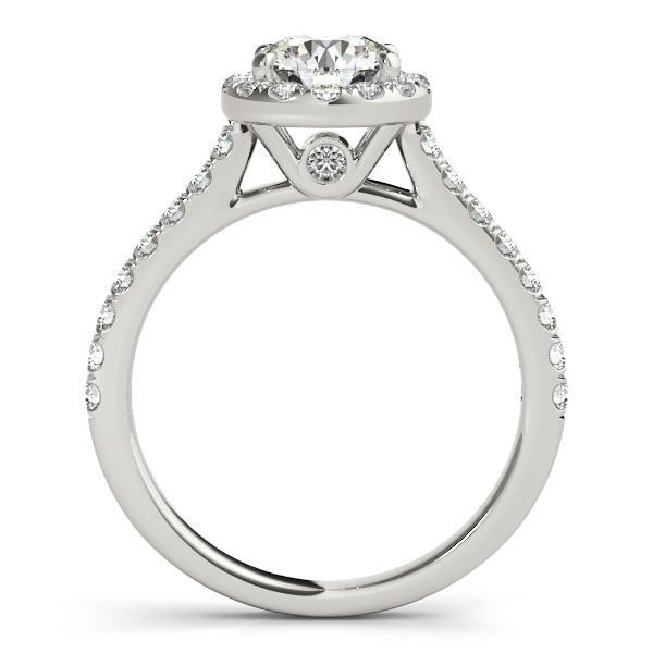 Round Diamond Halo Bridal Ring Set 14k White Gold (1.57ct)