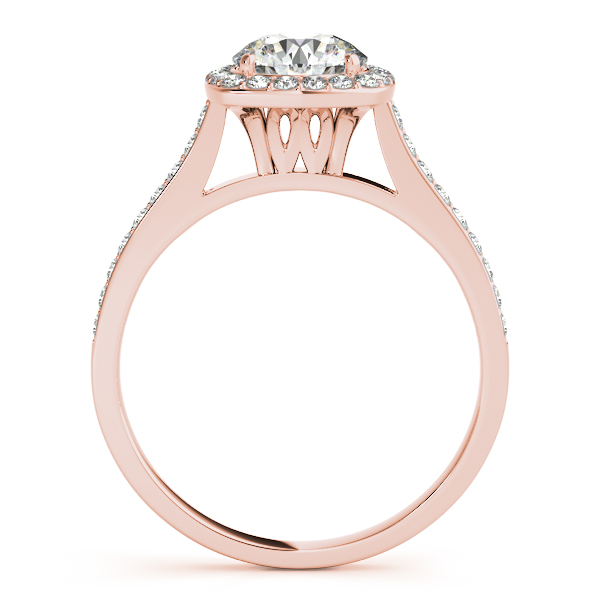 Diamond Accented Halo Engagement Ring in 14k Rose Gold (1.33ct)
