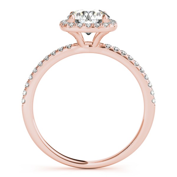 Square Halo Diamond Bridal Setting Ring & Band 18k Rose Gold (0.33ct)
