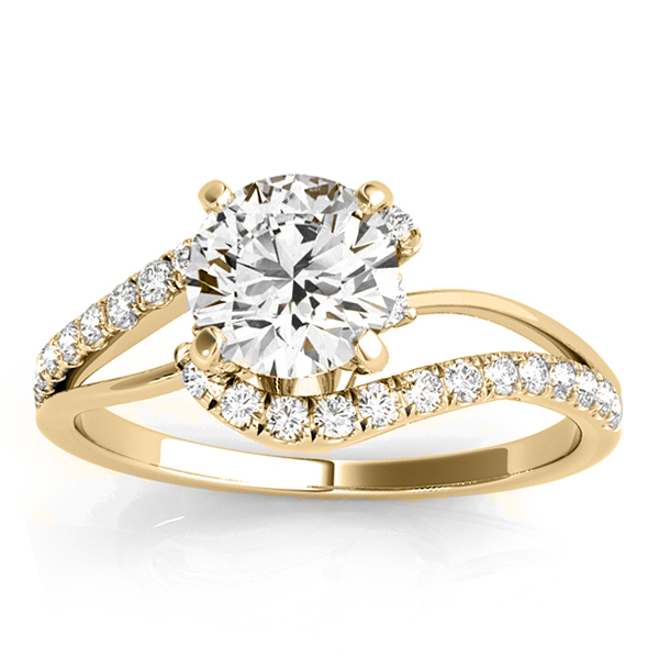 Diamond Split Shank Bridal Set Setting 18k Yellow Gold (0.52ct)