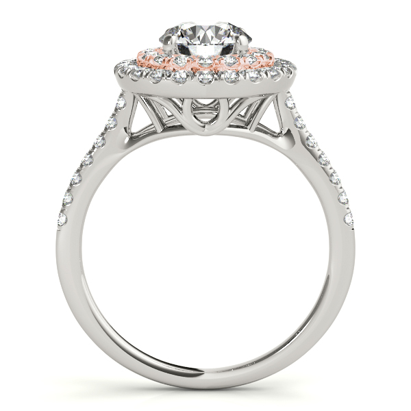 Diamond Double Halo Engagement Ring Setting 18k Two Tone Gold (0.33ct)
