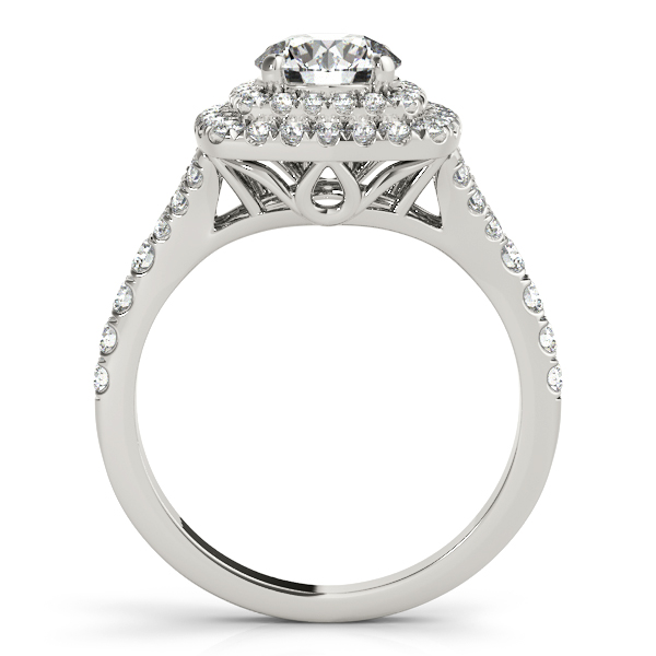 Square Double Halo Lab Grown Diamond Bridal  Set Palladium (0.87ct)