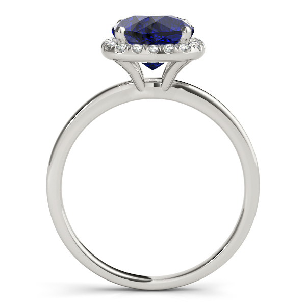 Cushion Blue Sapphire & Diamond Halo Engagement Ring Platinum (1.00ct)