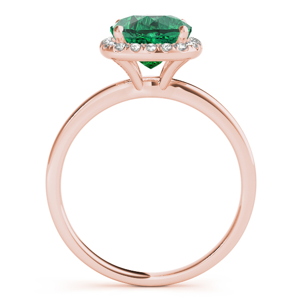 Cushion Emerald & Diamond Halo Engagement Ring 14k Rose Gold (1.00ct)