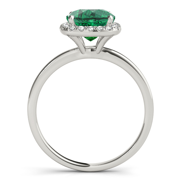 Cushion Emerald & Diamond Halo Engagement Ring Palladium (1.00ct)