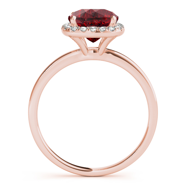 Cushion Ruby & Diamond Halo Engagement Ring 14k Rose Gold (1.00ct)