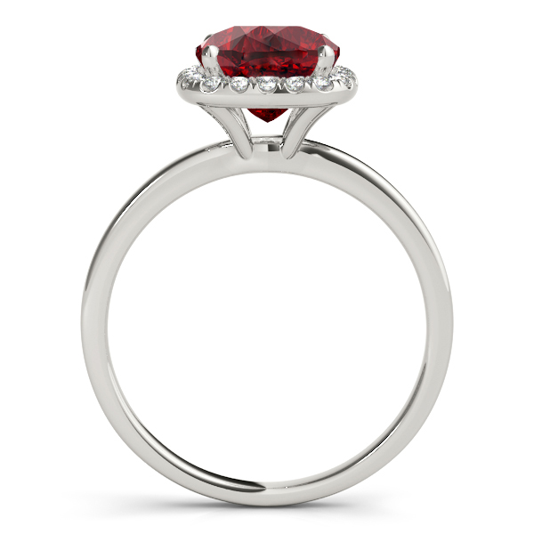 Cushion Ruby & Diamond Halo Engagement Ring Platinum (1.00ct)