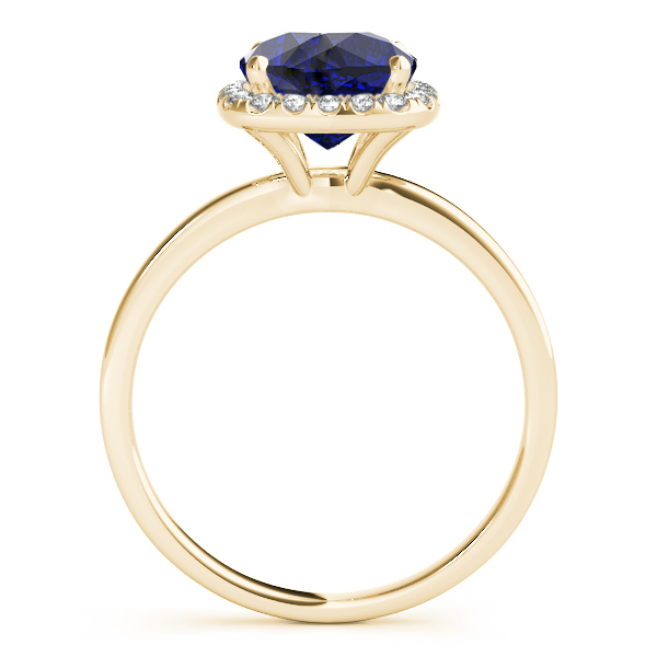 Cushion Blue Sapphire & Diamond Halo Bridal Set 18k Yellow Gold (1.14ct)
