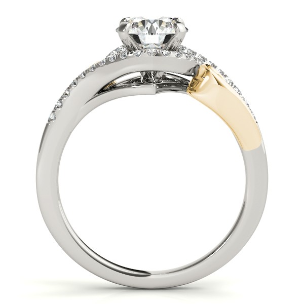 Diamond Swirl Engagement Ring Bridal Set 18k Two-Tone Gold (0.36ct)