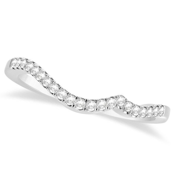 Swirl Bypass Diamond & Blue Sapphire Bridal Set 18k White Gold (0.36ct)