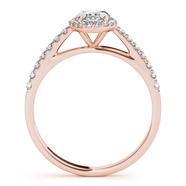 Diamond Accented Halo Oval Shape Bridal Set 18k Rose Gold (1.58ct)