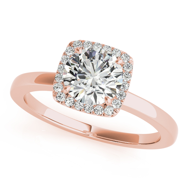 Diamond Square Halo Bridal Set 18k Rose Gold (1.26ct)
