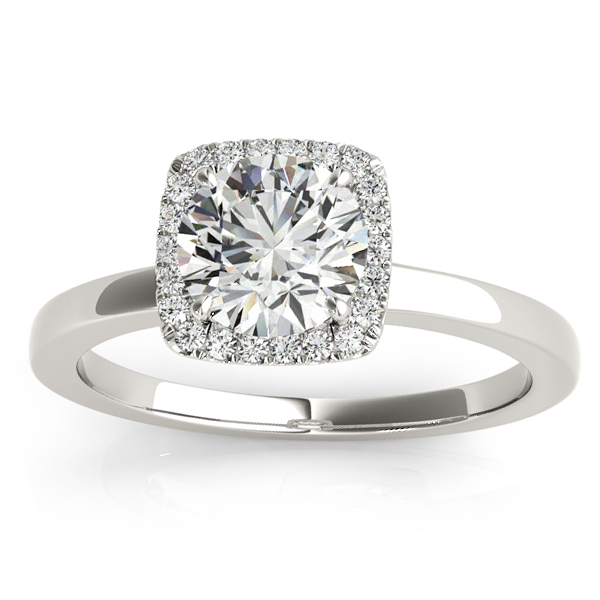 Diamond Halo Solitaire Bridal Set Setting 14k White Gold (0.20ct)