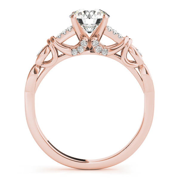Diamond Antique Style Engagement Ring Setting 14k Rose Gold (0.14ct)
