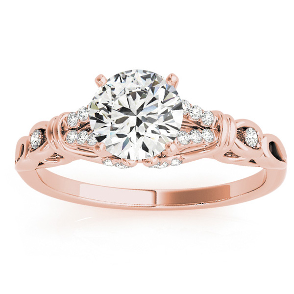 Diamond Antique Style Bridal Set Setting 14k Rose Gold (0.18ct)