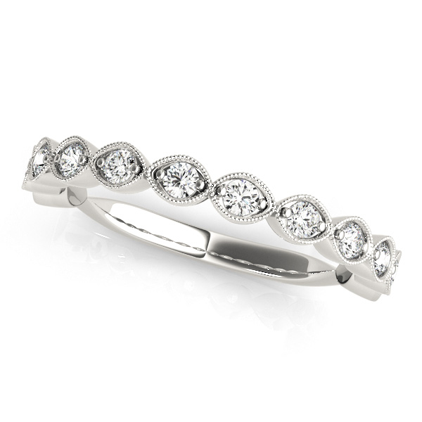 Vintage Marquise Diamond Wedding Ring Band 18k White Gold (0.40ct)