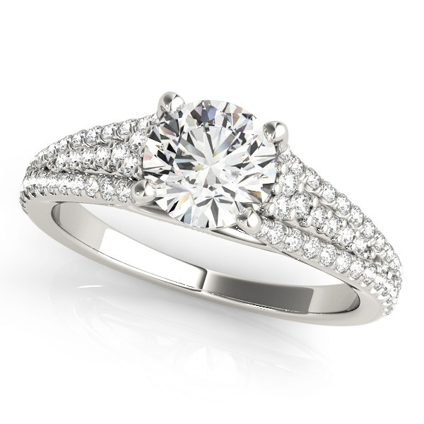 Diamond Three Row Engagement Ring Platinum (1.33ct)