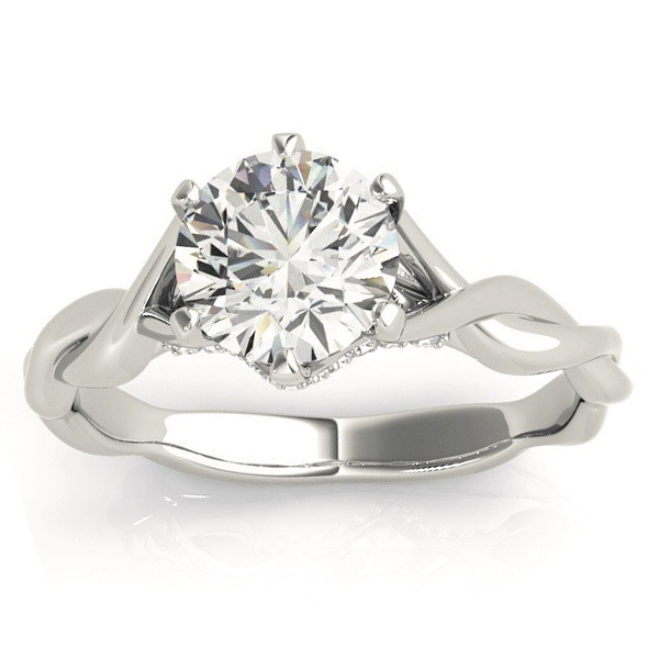 Diamond 6-Prong Twisted Bridal Set Setting Palladium (0.19ct)