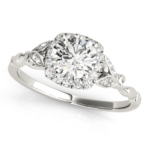 Diamond Antique Style Bridal Set 14k White Gold (0.89ct)