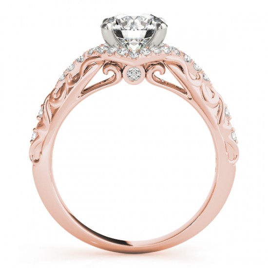 Diamond Antique Style Swirl Bridal Set 18k Rose Gold (1.25ct)