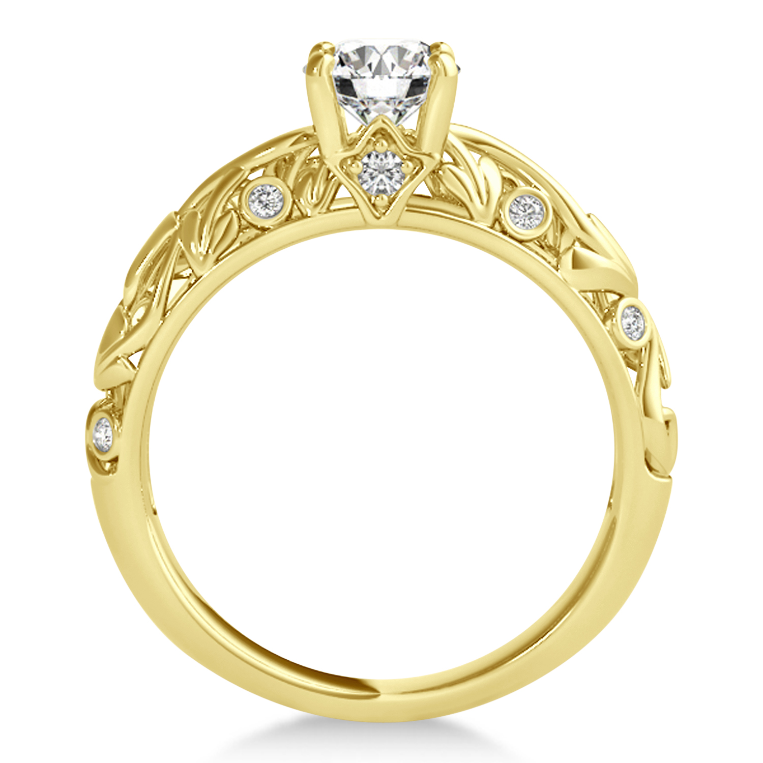 Diamond Antique Style Bridal Set 14k Yellow Gold (0.75ct)