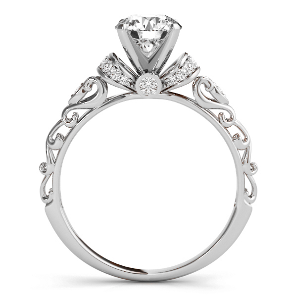 Diamond Antique Style Engagement Ring Setting 18k White Gold (0.12ct)