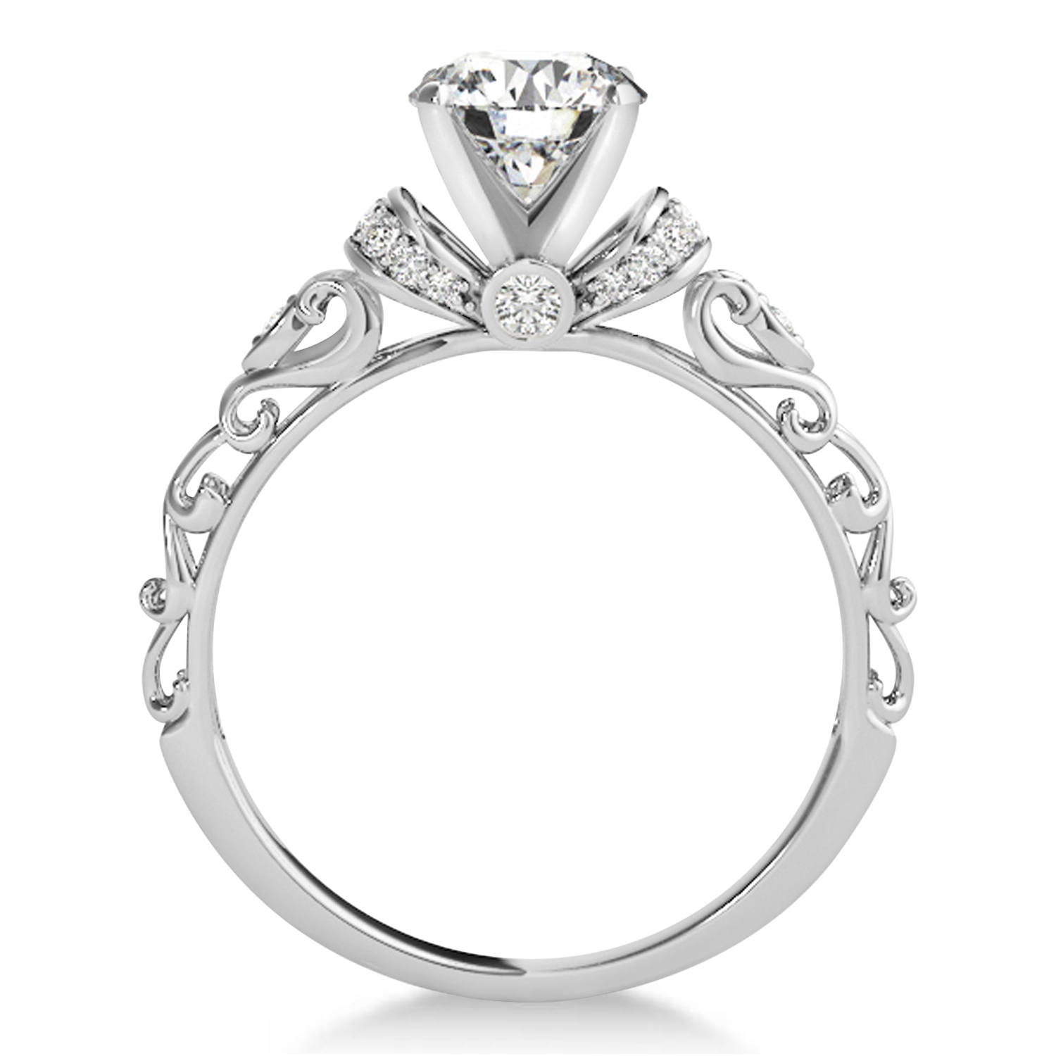 Diamond Antique Style Bridal Set 18k White Gold (1.62ct)