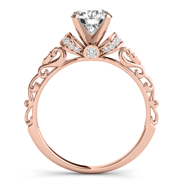Diamond Antique Style Bridal Set Setting 14k Rose Gold (0.12ct)