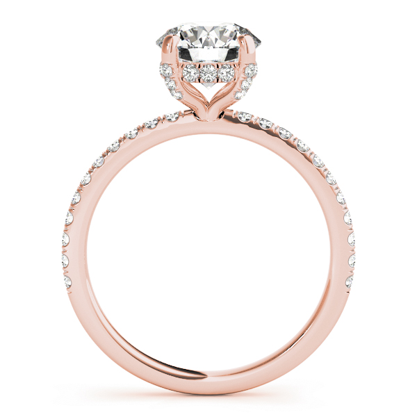 Diamond Accented Solitaire Hidden Halo Bridal Set 14k Rose Gold (1.45ct)