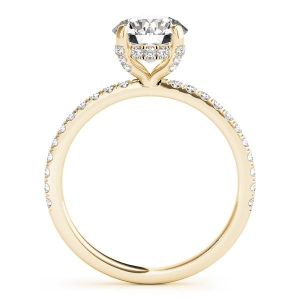 Diamond Accented Solitaire Hidden Halo Bridal Set 14k Yellow Gold (1.45ct)