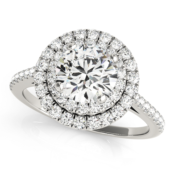 Double Halo Diamond Engagement Ring Palladium (1.50ct)