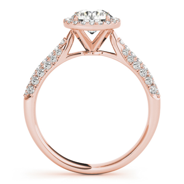 Tripple Row Diamond Halo Engagement Ring 18k Rose Gold (1.08ct)