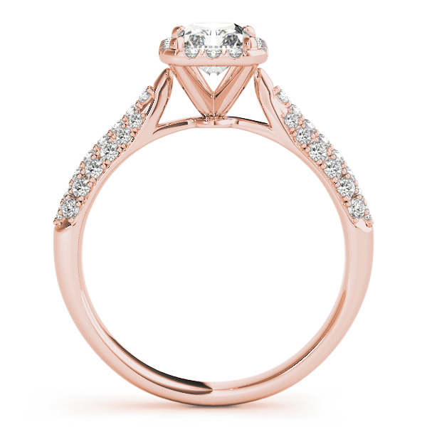 Emerald-Cut Halo pave' Diamond Engagement Ring 18k Rose Gold (2.38ct)