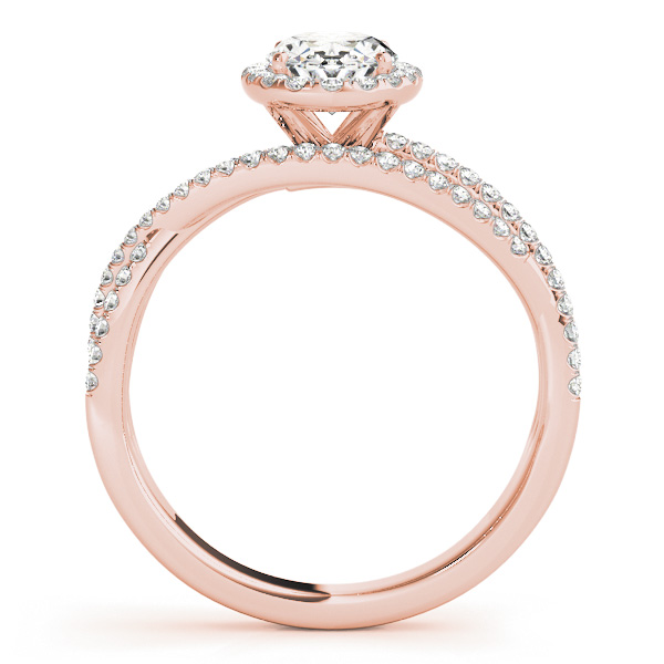 Oval-Cut Halo Triple Row Diamond Engagement Ring 18k Rose Gold (1.38ct)
