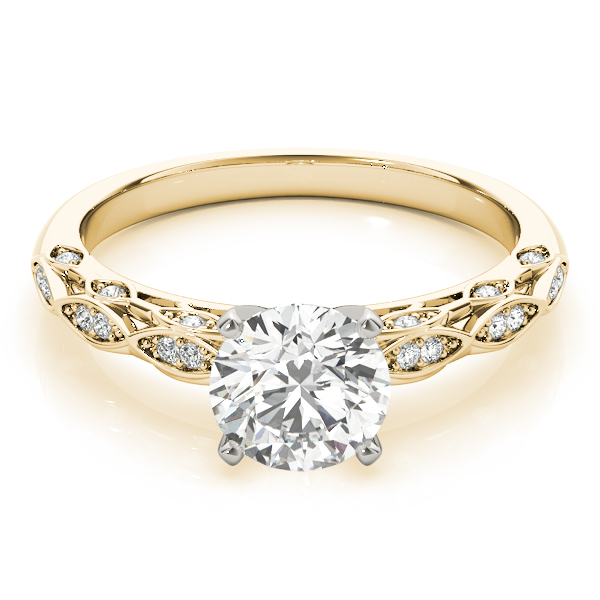 Elegant Diamond Engagement Ring Setting 14k Yellow Gold (0.15ct)