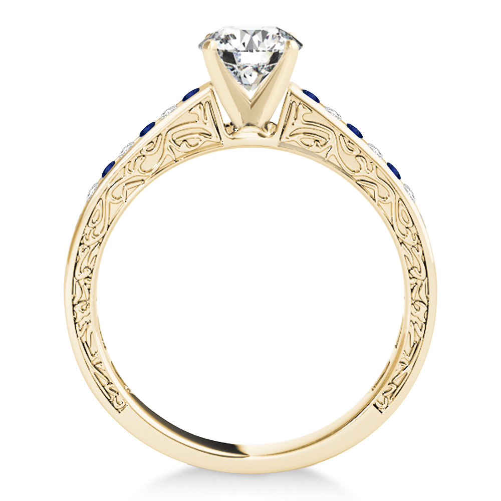 Blue Sapphire & Diamond Twisted Bridal Set 18k Yellow Gold (0.87ct)
