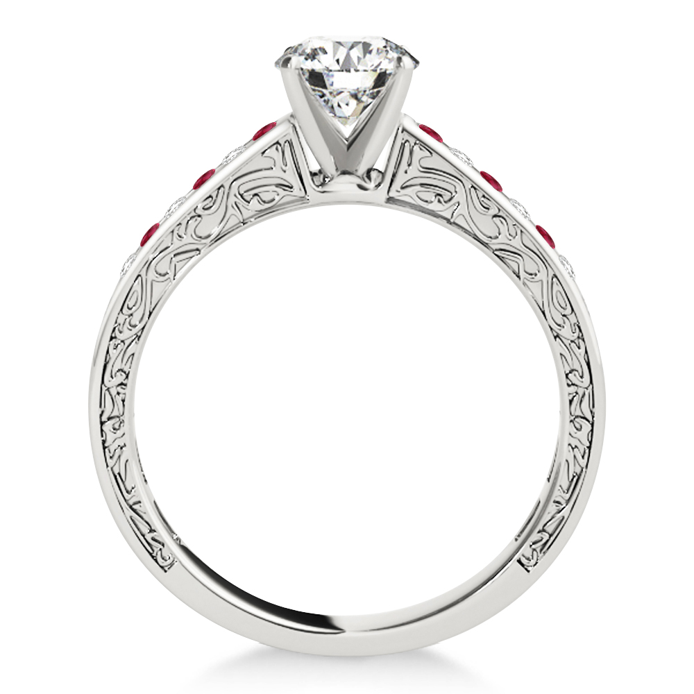 Ruby & Diamond Twisted  Bridal Set 14k White Gold (0.87ct)