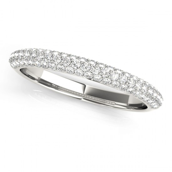 Triple Row Diamond Wedding Band Ring Platinum (0.37ct)