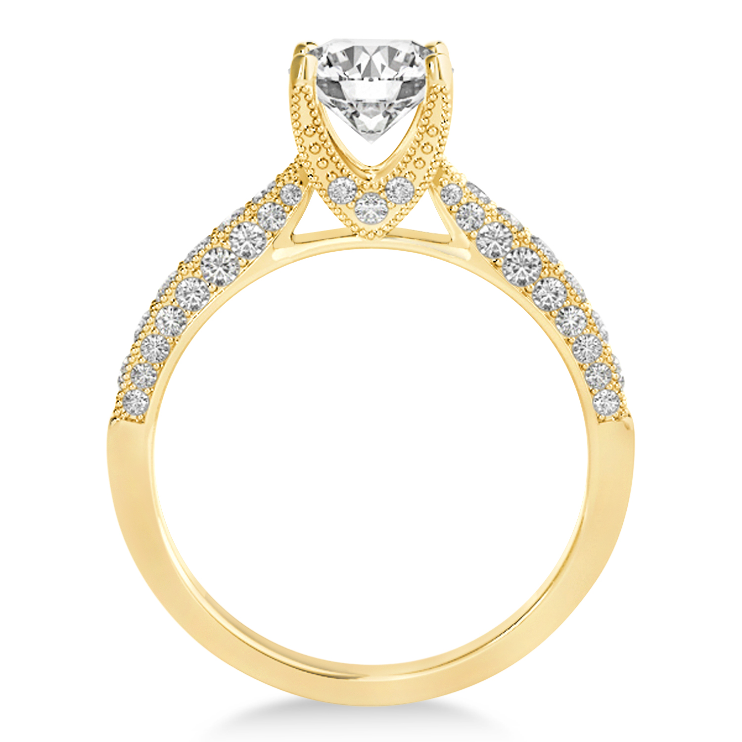 Diamond Engravable Engagement Ring in 18k Yellow Gold (0.45ct)