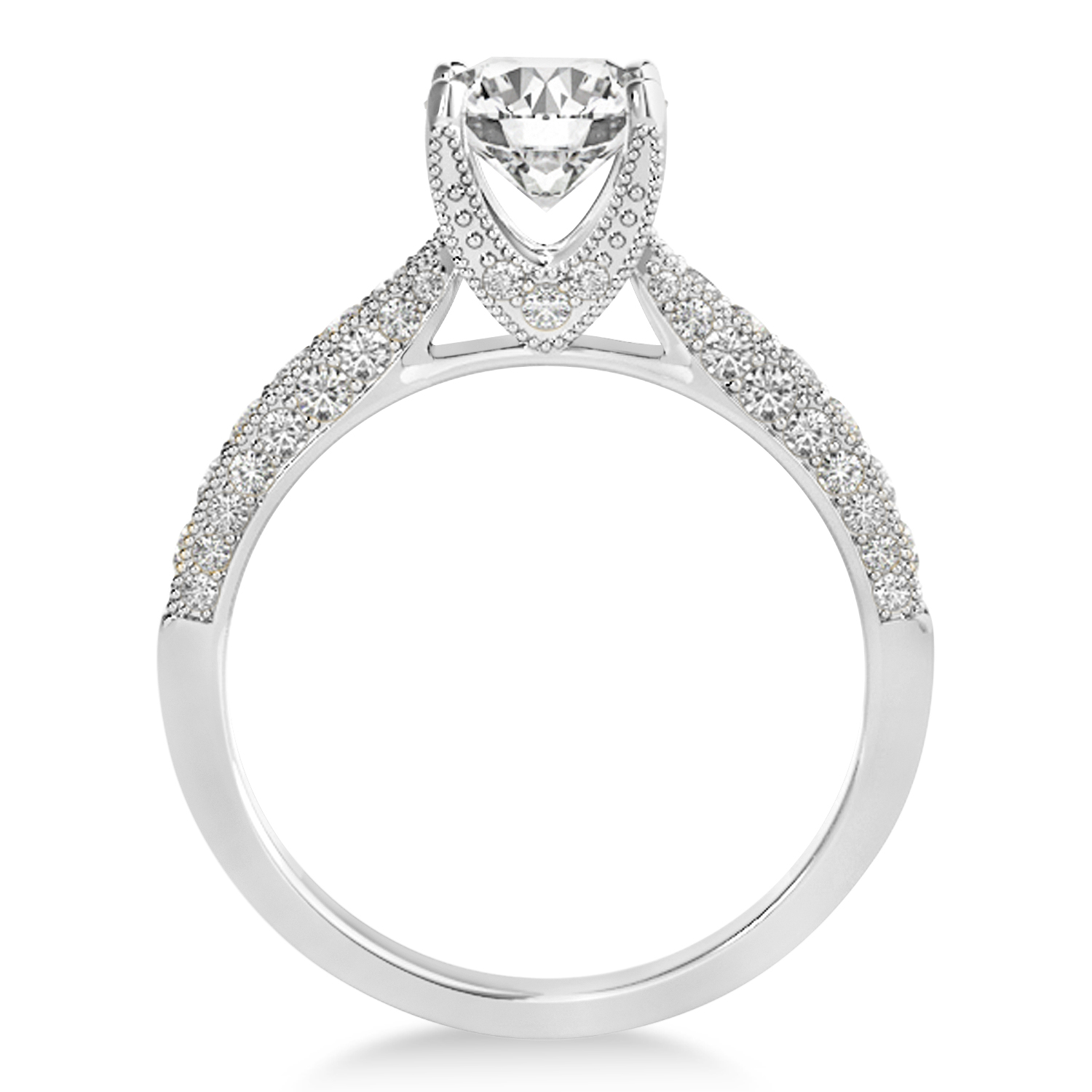 Diamond Engravable Engagement Ring in Palladium (0.45ct)