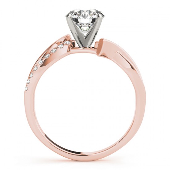 Diamond Twist Bypass Bridal Set Setting 14k Rose Gold (0.17ct)