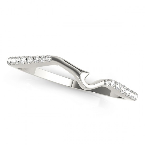 Lab Grown Diamond Twist Bypass Bridal Set Setting 14k White Gold (0.17ct)