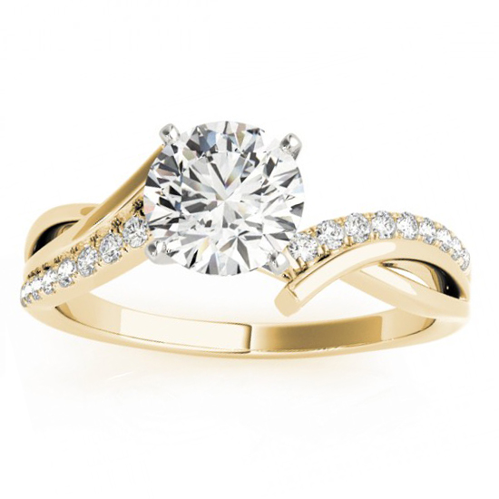 Diamond Twist Bypass Bridal Set Setting 14k Yellow Gold (0.17ct)