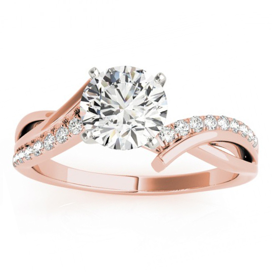 Lab Grown Diamond Twist Bypass Bridal Set Setting 18k Rose Gold (0.17ct)