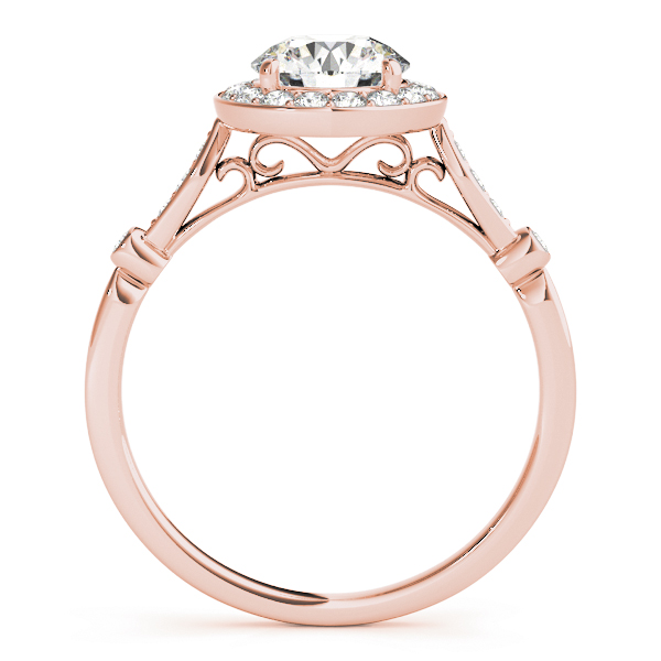 Diamond Halo Engagement Ring & Wedding Band 18k Rose Gold (1.25ct)